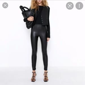 Zara Faux Leather Leggings (Black)